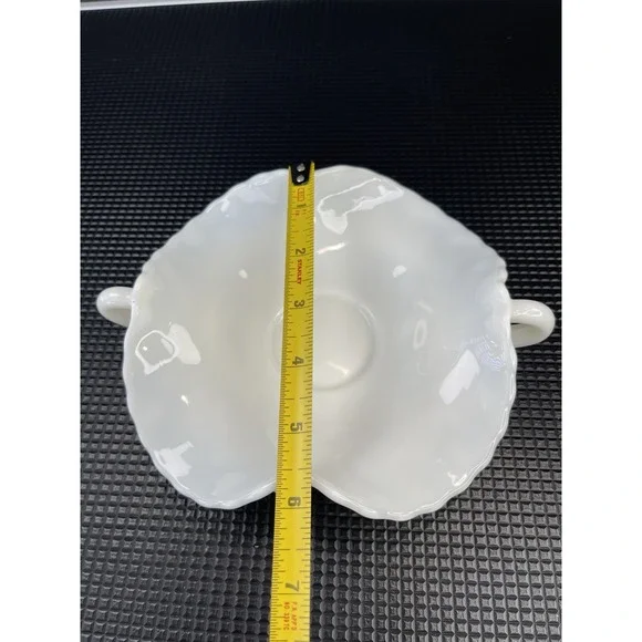 Milk Glass Fenton Hobnail‎ Candy Dish, Reticulated Plate & Goblet Set Of 3 - Picture 5 of 11